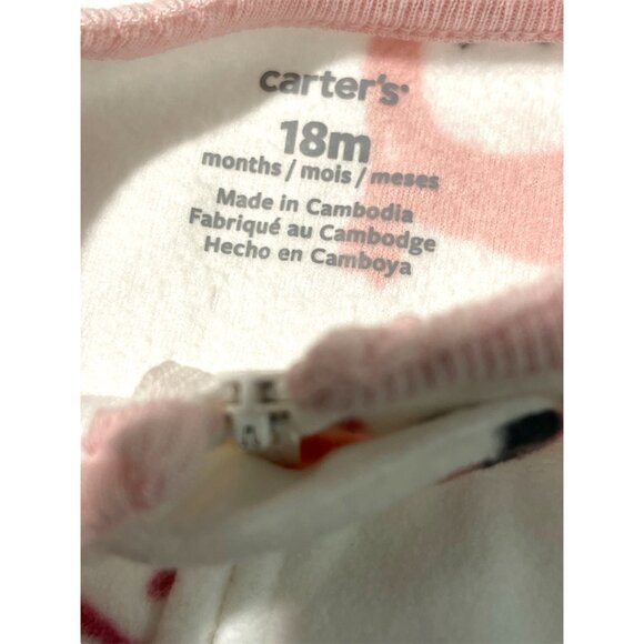 Carter's Baby Girls Long Sleeve One Piece Pajama, 18 Months , White | New - Picture 6 of 11